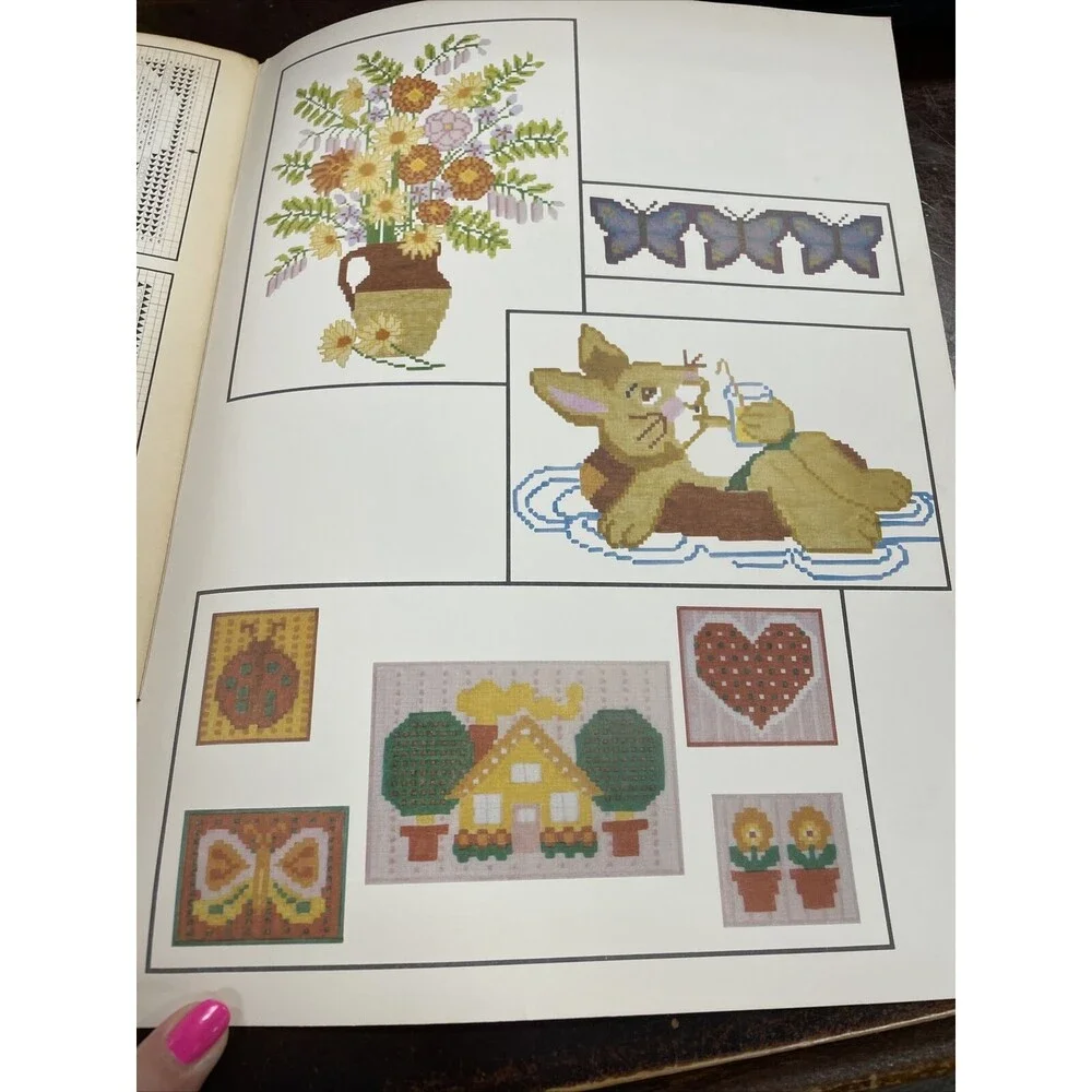 Vintage 1982 Designs For Counted Cross Stitch Booklet Crafts from Current Inc
